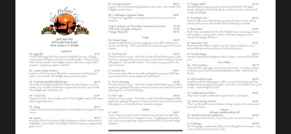 Menu photo 8 Thai Delight Cafe West Jordan, UT Menu photo 8 Thai Delight Cafe West Jordan, UT