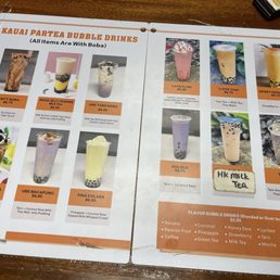 We stopped for drinks (menu) We stopped for drinks (menu)