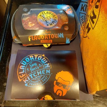 Guy Fieri's Flavortown Kitchen - I loved the design of the boxes & the bag - Food Delivery Services Near Me Guy Fieri's Flavortown Kitchen - I loved the design of the boxes & the bag - Food Delivery Services Near Me