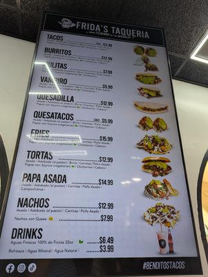 Menu photo 1 Frida's Taquería San Marcos, CA