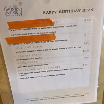 Klvn Coffee Lab - Menu - Coffee & Tea Near Me - Pittsburg, Pennsylvania Klvn Coffee Lab - Menu - Coffee & Tea Near Me - Pittsburg, Pennsylvania