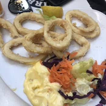 Birra & Blues - Chewy, bland, under-fried calamari. Just sad. - Tapas Bars Near Me - Valencia, V Birra & Blues - Chewy, bland, under-fried calamari. Just sad. - Tapas Bars Near Me - Valencia, V