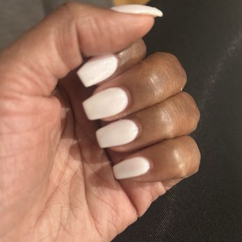 Pink Nail Care - Short coffin, soft white. - Nail Salons Near Me - Vacaville, California Pink Nail Care - Short coffin, soft white. - Nail Salons Near Me - Vacaville, California