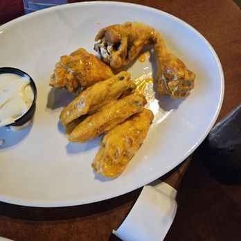 Nowhere Food & Drink - 6 piece wings with hot mustard sauce. - Chicken Wings Near Me - Arnold, Missouri Nowhere Food & Drink - 6 piece wings with hot mustard sauce. - Chicken Wings Near Me - Arnold, Missouri