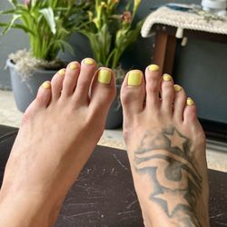 Elegant Nails - #buttercup gel color #deluxpedicure
