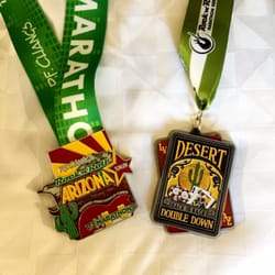 Arizona Rock 'n' Roll Marathon and Half Marathon - 2014 Half and Desert Double Down medals