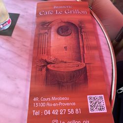 Le Grillon - The menu, the QR code doesn't work