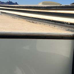 This is a shot of the slide out roof and caulking.