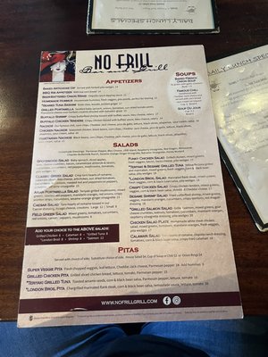 Menu photo 1 No Frill Bar and Grill Virginia Beach, VA