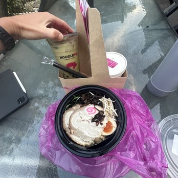 Noodlepig - Shio 42 Ramen, chasu & half egg Matcha-Jasmine Latte Boba - Ramen Near Me - Grand Rapids, Michigan