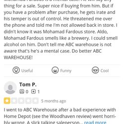 ABC Warehouse - Abc warehouse customers who have horrible treatment by Mohamad Fardous