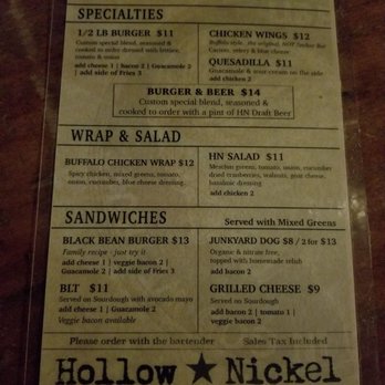 Hollow Nickel - Menu pt 1 - Pubs Near Me - Brooklyn, New York Hollow Nickel - Menu pt 1 - Pubs Near Me - Brooklyn, New York