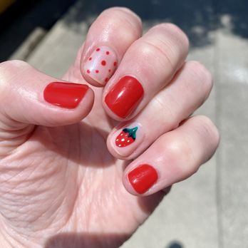 AQ Nails Salon - Super cute summertime gel polish design - Nail Salons Near Me - Pasadena, California