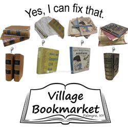 Village Bookmarket - Professional Tender Loving Repair of Your Books In Distress.  Call to make an appointment for a Book Repair Estimate.