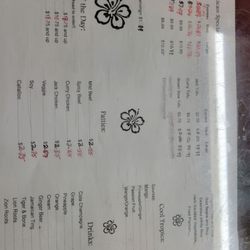 Caribbean Queen - Menu