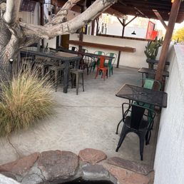 The outdoor seating area