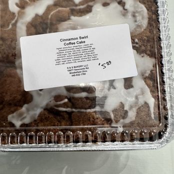 S & S Bakery - Cinnamon Swirl coffee cake - Bakeries Near Me - Middlefield, Ohio