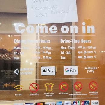 McDonald's - Front door Lobby is closed no reason  why!!! - Burgers Near Me - Denton, Texas