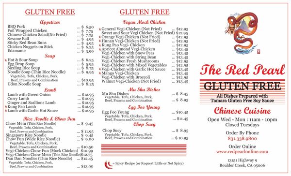Menu photo 2 The Red Pearl Boulder Creek, CA Menu photo 2 The Red Pearl Boulder Creek, CA