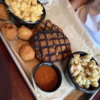 Jimmy Madison's - Meatloaf, pasta salad, Mac & cheese, and hush puppies. - Southern Near Me - Harrisonburg, Virginia Jimmy Madison's - Meatloaf, pasta salad, Mac & cheese, and hush puppies. - Southern Near Me - Harrisonburg, Virginia