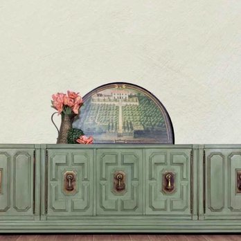 Ali Horwitz Designs - Painted Mastercraft credenza to perfectly match vintage-found sofa and chairs. Credenza painted by Deana Vintage Veneers Decor - Interior Design Near Me - Alexandria, Virginia Ali Horwitz Designs - Painted Mastercraft credenza to perfectly match vintage-found sofa and chairs. Credenza painted by Deana Vintage Veneers Decor - Interior Design Near Me - Alexandria, Virginia