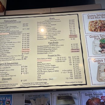 Guava Smoked - Menu on 1/11/2022 - Barbeque Near Me - Honolulu, Hawaii
