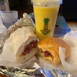 Addiction Juice Bar & Grill - Fresh made Reuben sammy on a hero with a L tropical smoothie $16