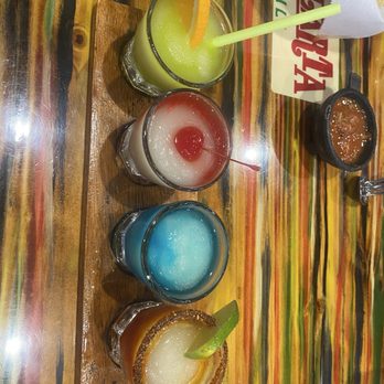 Vallarta Mexican grill - A flight of margaritas in Texas - Tex-Mex Near Me - Bay City, Texas