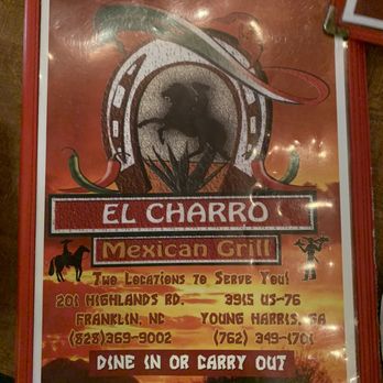 El Charro Mexican Grill - Young Harris - Cover of extensive menu. - Mexican Near Me - Young Harris, Georgia El Charro Mexican Grill - Young Harris - Cover of extensive menu. - Mexican Near Me - Young Harris, Georgia