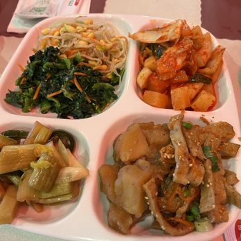 Mom's Tofu House - Appetizers, two kinds per partitiion. - Korean Near Me - Fremont, California Mom's Tofu House - Appetizers, two kinds per partitiion. - Korean Near Me - Fremont, California