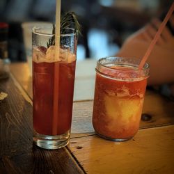 Amendment 21 - Blackberry Rosemary Bourbon mixed drink and non- alcoholic strawberry Pina colada for my daughter