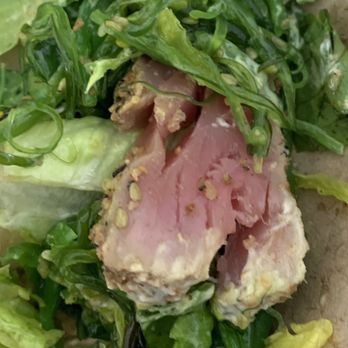 Local Topia - Crusted seared tuna , seaweed, romaine, scallions and a yummy wasabi dressing - Salad Near Me - Wolfeboro, New Hampshire