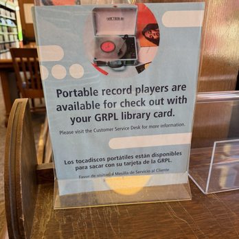 Grand Rapids Public Library - West Side Branch - Portable record players available to check out - Libraries Near Me - Grand Rapids, Michigan Grand Rapids Public Library - West Side Branch - Portable record players available to check out - Libraries Near Me - Grand Rapids, Michigan