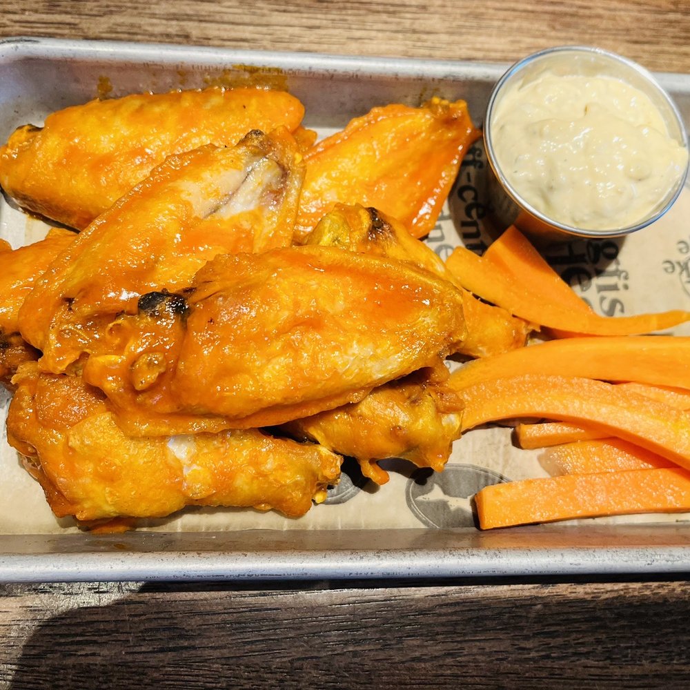 Dogfish Head Brewings & Eats - Buffalo wings with the best blue cheese!! - American Near Me - Rehoboth Beach, Delaware Dogfish Head Brewings & Eats - Buffalo wings with the best blue cheese!! - American Near Me - Rehoboth Beach, Delaware