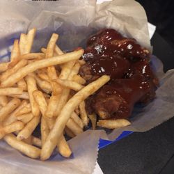 Pub One Eleven - Kids bone in wings meal (5) double fried - Asian Zing sauce - so good!