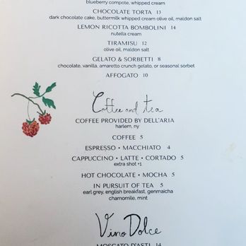 Rosemary's -  Midtown - Dessert menu. - Italian Near Me - New York, New York