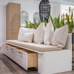 Plus Interiors - Custom storage bench. Locally made in Hawaii.