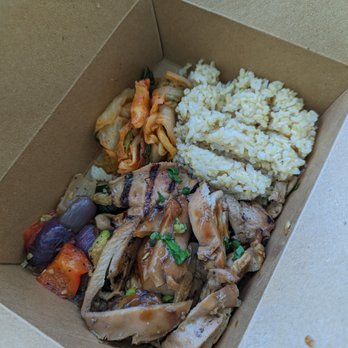 RumFire - chicken teriyaki with brown rice and kimchi - Asian Fusion Near Me - Honolulu, Hawaii