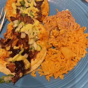 Taqueria El Arquito - Trompo Mi Special with green sauce. Rice & refried beans done right - Mexican Near Me - Royse City, Texas Taqueria El Arquito - Trompo Mi Special with green sauce. Rice & refried beans done right - Mexican Near Me - Royse City, Texas