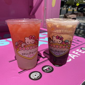 Hello Kitty Cafe - Strawberry lemonade and Thai tea - Desserts Near Me - Las Vegas, Nevada