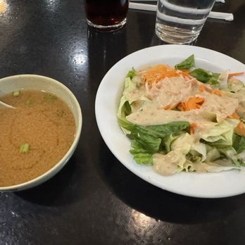 Fumi Sushi Restaurant - Miso Soup and salad - Japanese Near Me - Modesto, California