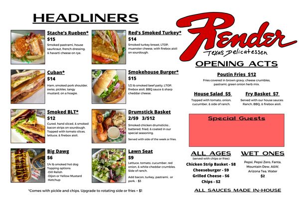 Menu photo 2 Render Texas Delicatessen Denton, TX Menu photo 2 Render Texas Delicatessen Denton, TX