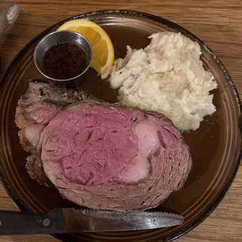The Outpost Steakhouse - Prime rib with mashed potatoes - Steakhouses Near Me - Burney, California The Outpost Steakhouse - Prime rib with mashed potatoes - Steakhouses Near Me - Burney, California