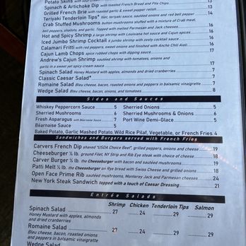 Carver's Steak & Chops - Menu - Steakhouses Near Me - San Diego, California Carver's Steak & Chops - Menu - Steakhouses Near Me - San Diego, California
