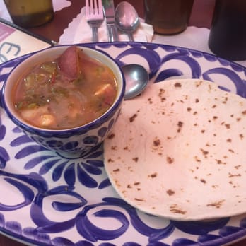 El Pinto - My green chile stew (cup not bowl) and homemade tortillas - New Mexican Cuisine Near Me - Albuquerque, New Mexico El Pinto - My green chile stew (cup not bowl) and homemade tortillas - New Mexican Cuisine Near Me - Albuquerque, New Mexico