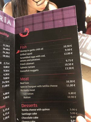 Menu photo 5 La Pulpería de Victoria Madrid, M