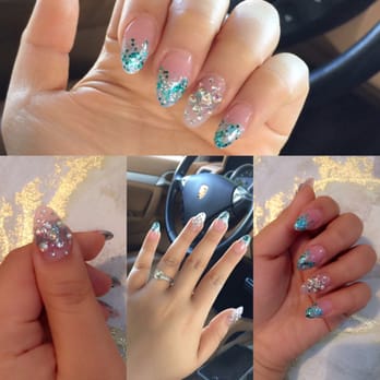 Natural Nails - Brianna brought my vision to life!! Designed by me :) - Nail Salons Near Me - Garden Grove, California