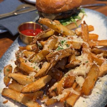 Matunuck Atelier - Wagyu beef burger and truffle fries - Seafood Near Me - South Kingstown, Rhode Island Matunuck Atelier - Wagyu beef burger and truffle fries - Seafood Near Me - South Kingstown, Rhode Island