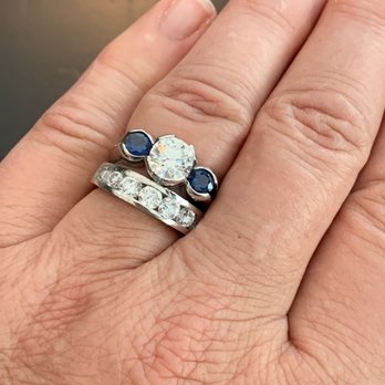 Raffi's - Custom Diamond and Sapphire platinum Ring - Jewelry Near Me - San Francisco, California