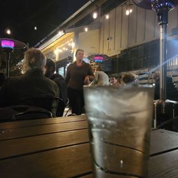 Patio dining on a lovely autumn night.